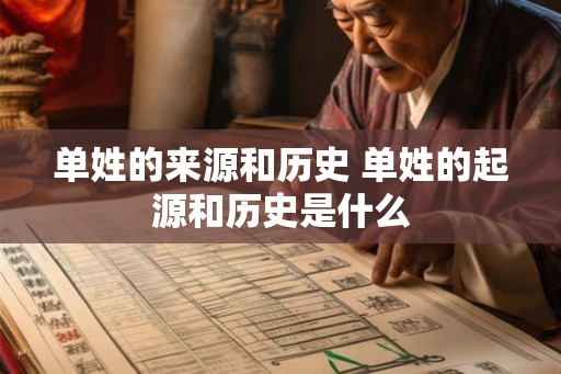 单姓的来源和历史 单姓的起源和历史是什么
