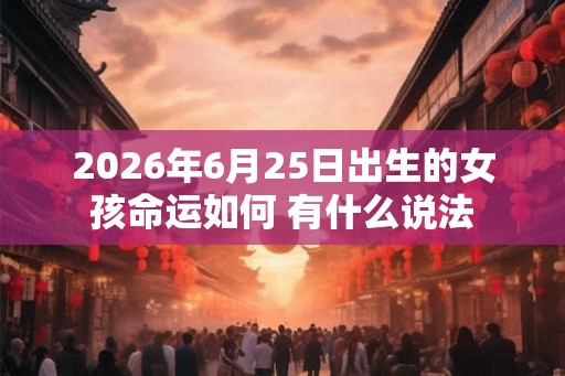2026年6月25日出生的女孩命运如何 有什么说法