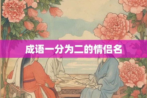 成语一分为二的情侣名 成语一分为二的情侣名