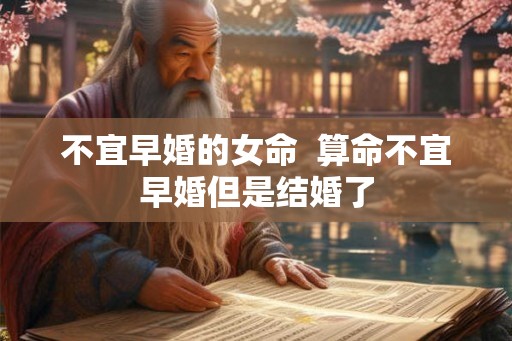 不宜早婚的女命  算命不宜早婚但是结婚了