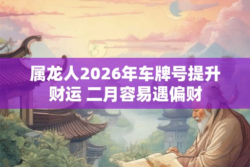 属龙人2026年车牌号提升财运 二月容易遇偏财 属龙人2026年车牌号提升财运 二月容易遇偏财