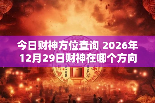 今日财神方位查询 2026年12月29日财神在哪个方向 今日财神方位查询 2026年12月29日财神在哪个方向