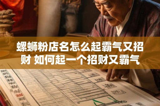 螺蛳粉店名怎么起霸气又招财 如何起一个招财又霸气的螺蛳粉店名