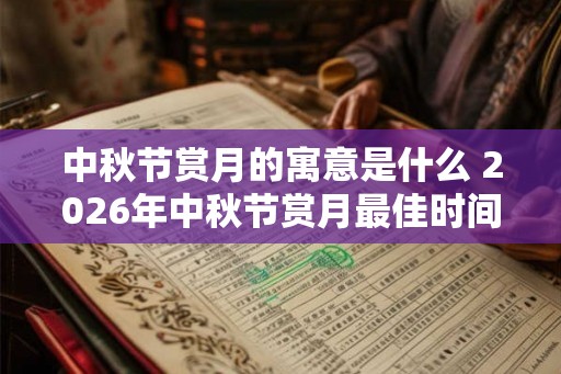 中秋节赏月的寓意是什么 2026年中秋节赏月最佳时间几点 中秋节赏月的寓意是什么 2026年中秋节赏月最佳时间几点