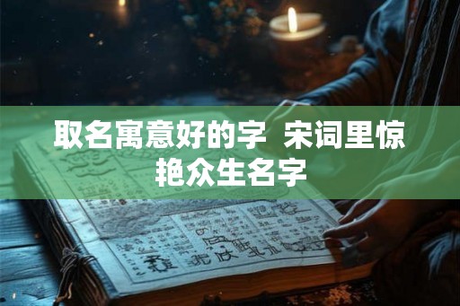取名寓意好的字  宋词里惊艳众生名字
