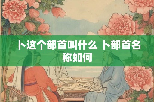 卜这个部首叫什么 卜部首名称如何 卜这个部首叫什么 卜部首名称如何