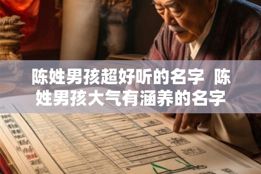 陈姓男孩超好听的名字  陈姓男孩大气有涵养的名字