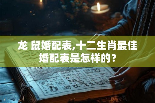 龙 鼠婚配表,十二生肖最佳婚配表是怎样的？