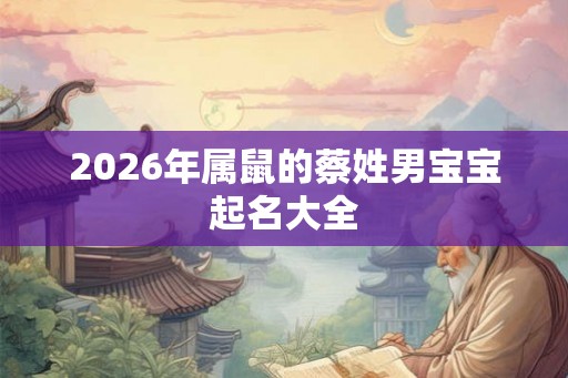 2026年属鼠的蔡姓男宝宝起名大全 2026年属鼠的蔡姓男宝宝起名大全