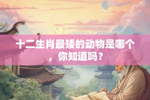 十二生肖最矮的动物是哪个，你知道吗？