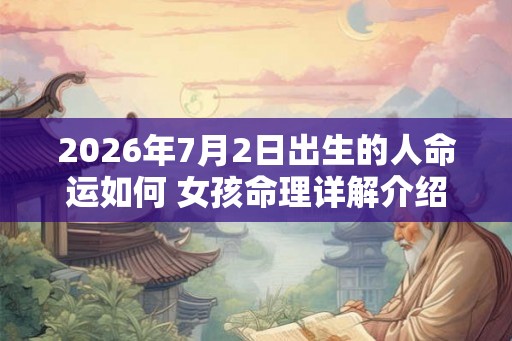 2026年7月2日出生的人命运如何 女孩命理详解介绍