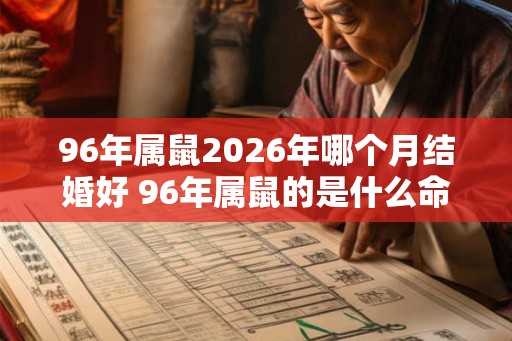 96年属鼠2026年哪个月结婚好 96年属鼠的是什么命