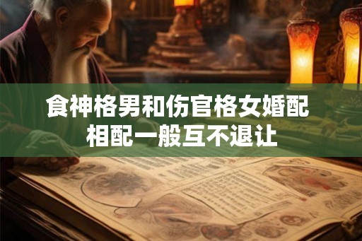 食神格男和伤官格女婚配 相配一般互不退让