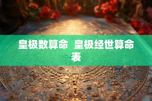 皇极数算命  皇极经世算命表
