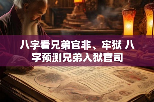 八字看兄弟官非、牢狱 八字预测兄弟入狱官司