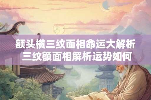 额头横三纹面相命运大解析 三纹额面相解析运势如何