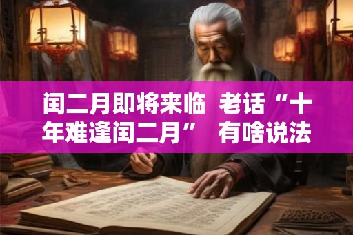 闰二月即将来临  老话“十年难逢闰二月”  有啥说法 要注意什么