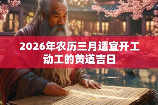 2026年农历三月适宜开工动工的黄道吉日 2026年农历三月适宜开工动工的黄道吉日