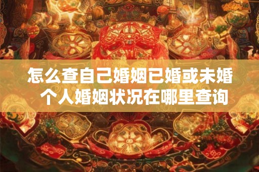 怎么查自己婚姻已婚或未婚 个人婚姻状况在哪里查询 怎么查自己婚姻已婚或未婚 个人婚姻状况在哪里查询