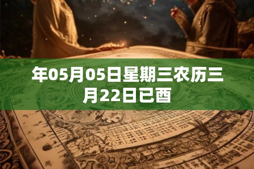 年05月05日星期三农历三月22日已酉