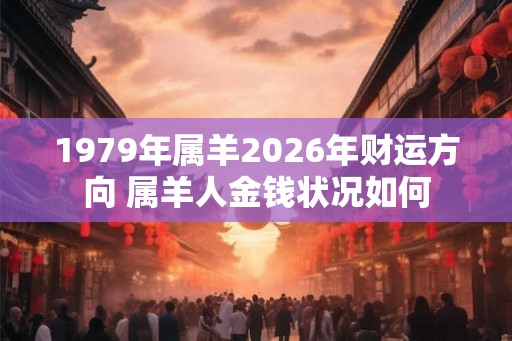 1979年属羊2026年财运方向 属羊人金钱状况如何 1979年属羊2026年财运方向 属羊人金钱状况如何