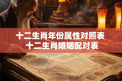 十二生肖年份属性对照表 十二生肖婚姻配对表 十二生肖年份属性对照表 十二生肖婚姻配对表