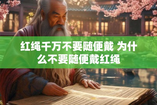 红绳千万不要随便戴 为什么不要随便戴红绳