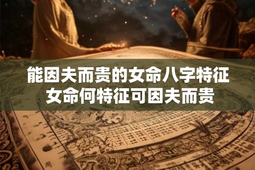 能因夫而贵的女命八字特征 女命何特征可因夫而贵