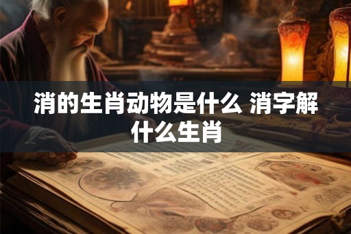 消的生肖动物是什么 消字解什么生肖 消的生肖动物是什么 消字解什么生肖