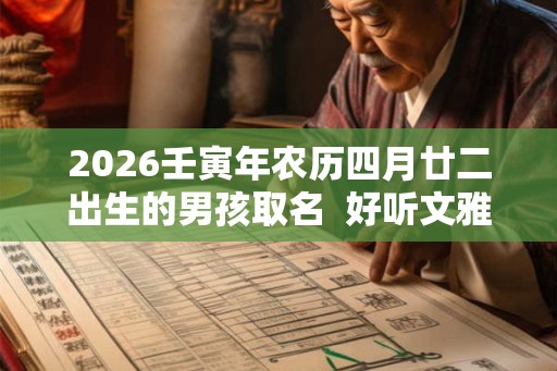 2026壬寅年农历四月廿二出生的男孩取名  好听文雅的名字