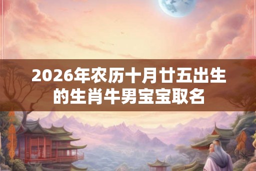 2026年农历十月廿五出生的生肖牛男宝宝取名