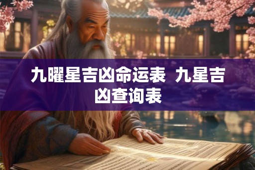 九曜星吉凶命运表 九星吉凶查询表 九曜星吉凶命运表 九星吉凶查询表