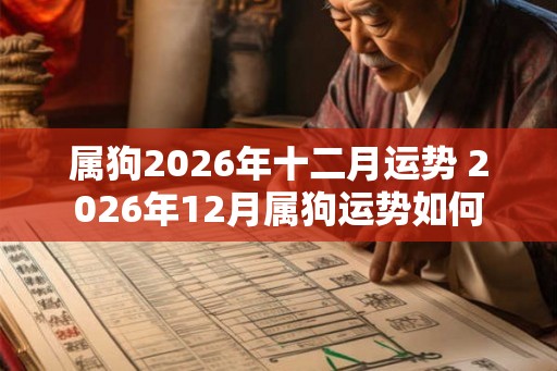 属狗2026年十二月运势 2026年12月属狗运势如何