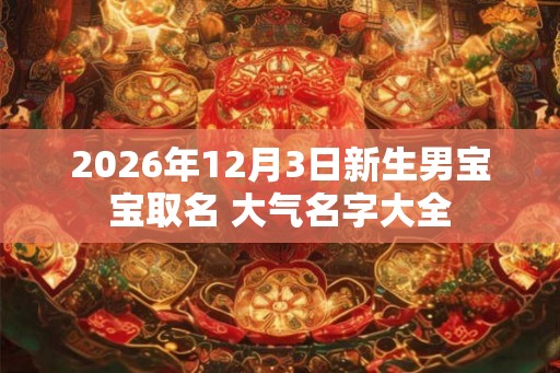 2026年12月3日新生男宝宝取名 大气名字大全