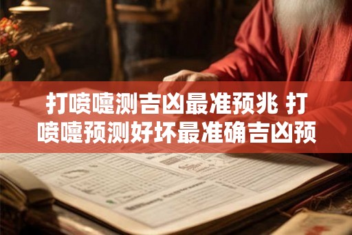 打喷嚏测吉凶最准预兆 打喷嚏预测好坏最准确吉凶预兆