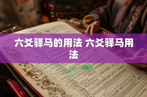 六爻驿马的用法 六爻驿马用法