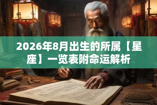 2026年8月出生的所属【星座】一览表附命运解析