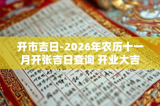 开市吉日-2026年农历十一月开张吉日查询 开业大吉日子