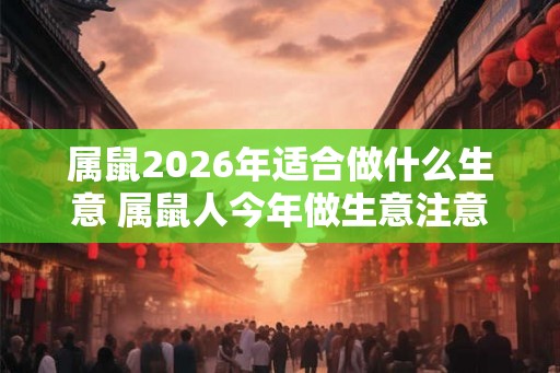 属鼠2026年适合做什么生意 属鼠人今年做生意注意事项
