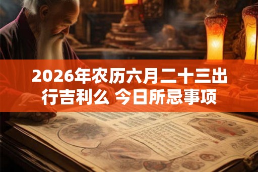 2026年农历六月二十三出行吉利么 今日所忌事项