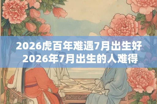 2026虎百年难遇7月出生好 2026年7月出生的人难得一见