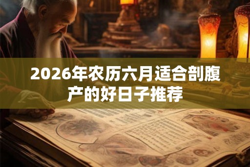 2026年农历六月适合剖腹产的好日子推荐