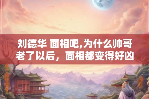 刘德华 面相吧,为什么帅哥老了以后，面相都变得好凶
