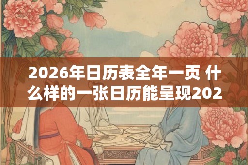 2026年日历表全年一页 什么样的一张日历能呈现2026全年所有日期