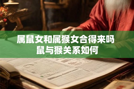 属鼠女和属猴女合得来吗 鼠与猴关系如何
