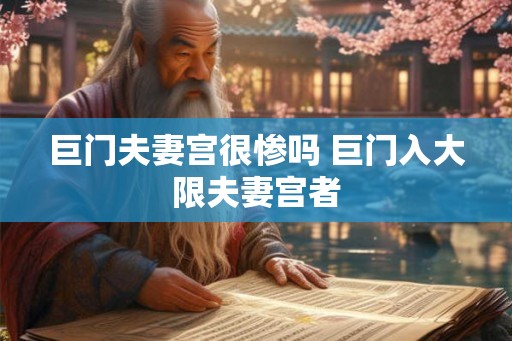 巨门夫妻宫很惨吗 巨门入大限夫妻宫者