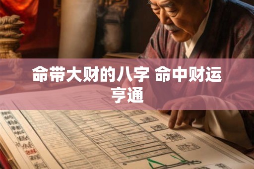 命带大财的八字 命中财运亨通