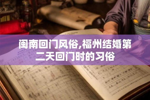 闽南回门风俗,福州结婚第二天回门时的习俗