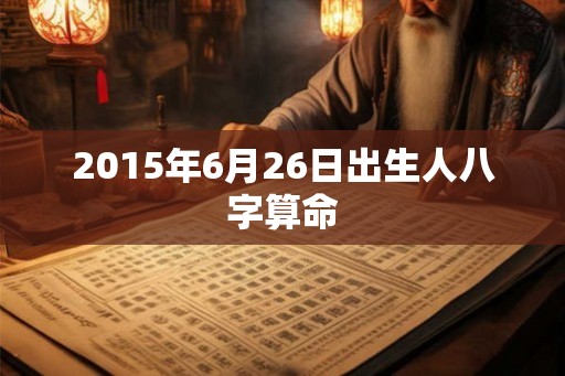 2015年6月26日出生人八字算命