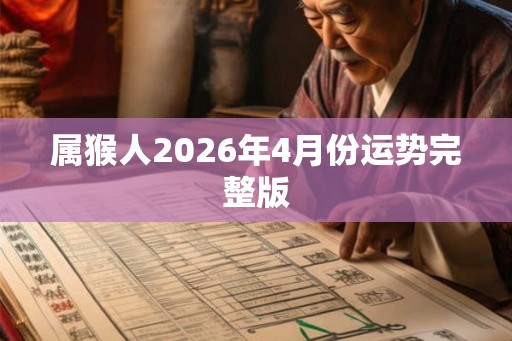 属猴人2026年4月份运势完整版